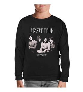 Led Zeppelin - Grup Siyah Çocuk Sweatshirt