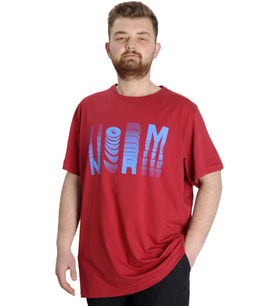 Mode XL Büyük Beden Erkek T-shirt NORM 23147 Bordo