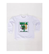 Hulk baskılı pamuklu kumaş çocuk sweatshirt (Beyaz)