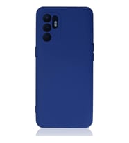 Oppo Reno 6 Kılıf Nano içi Kadife Silikon - Mavi