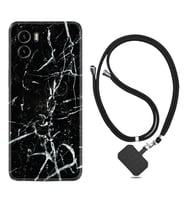 Vivo Y15S Y32 Y33S Y51 Y53S Kılıf Boyun Askılı Silikon Black Marble 3 1382