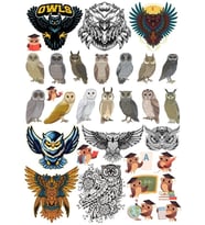 Baykuş Sticker Set 20 Parça Telefon, Tablet, Defter, Laptop Sticker