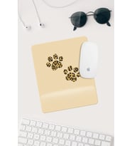Kahverengi Pati Çizimli Bilek Destekli Dikdörtgen Mouse Pad Mouse Altlığı.