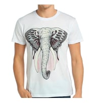 Bant Giyim - Kelebek Fil Beyaz Erkek T-shirt Tişört