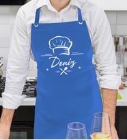 BK Gift Kişiye Özel İsimli Chef Tasarımlı Profesyonel Saks Mavi Mutfak Önlüğü, Aşçı Önlüğü, Şef Önlüğü, Arkadaşa Hediye-4