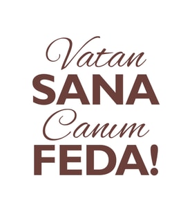 Vatan Sana Canım Feda Sticker17x17 Cm Kahverengi