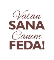 Vatan Sana Canım Feda Sticker17x17 Cm Kahverengi