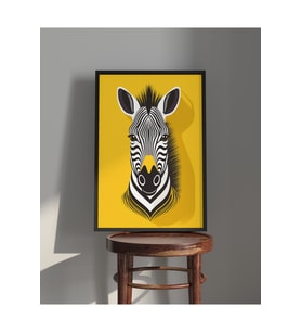 Tablo  Ahşap Çerçeveli Tablo  Çerçeveli Poster  Zebra, Hayvan Temalı Tablo
