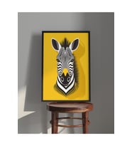 Tablo  Ahşap Çerçeveli Tablo  Çerçeveli Poster  Zebra, Hayvan Temalı Tablo (Karışık)
