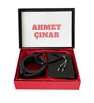 Hediye Set Siyah Cüzdan Kemer Harfli Tesbih