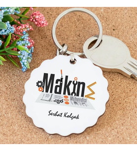 İsme Özel Makine Mühendisi Papatya Anahtarlık