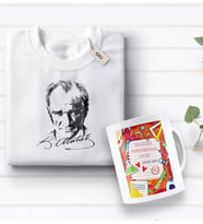 BK Gift Kişiye Özel Öğretmenler Günü Tasarımlı Kupa Bardak ve Atatürk Baskılı Tişört Hediye Seti- 2-2, Öğretmene Hediye, Öğretmenler Günü, 100. Yıl Hediyesi