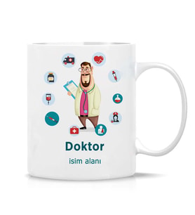 Kişiye Özel Doktor İçin Hediye Tasarım Kupa Çay Kahve Hediye Bardak-001