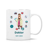 Kişiye Özel Doktor İçin Hediye Tasarım Kupa Çay Kahve Hediye Bardak-001