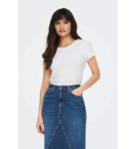 Only ONLCARLOTTA S/S TOP JRS NOOS Beyaz Kadın T-Shirt 15256154