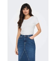 Only ONLCARLOTTA S/S TOP JRS NOOS Beyaz Kadın T-Shirt 15256154