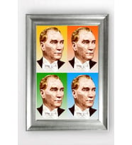 Gümüş Çerçeveli Atatürk Tablo cv1241