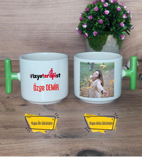 Fizyoterapist Kupa Bardak Fotoğraflı T Yeşil Kulplu Tıp Bayramı Hediyesi