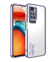 Xiaomi Redmi 10 Kılıf Kamera Korumalı Logo Gösteren Omega Kılıf (Lila)