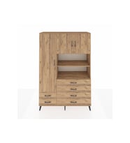 Hyperion Gardrop 8 Raflı 6 Çekmeceli 3 Kapaklı 132x44x195 Çam-Çam