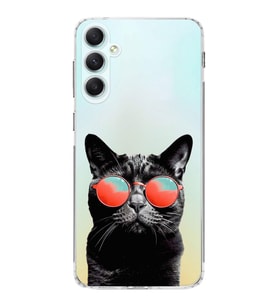 PrintiFy Samsung Galaxy A34 ile Uyumlu Kedi 3 Kamera Korumalı Şeffaf Kılıf