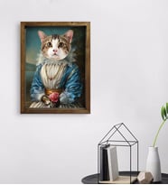 Evcil Dostlara Özel Portre Doğal Masif Ahşap Çerçeveli Tablo 45x65cm-11