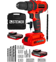 Steiner Alman Darbeli 58 V 5 Ah Metal Şanzıman Çift Akü Şarjlı Vidalama Matkap Red Set