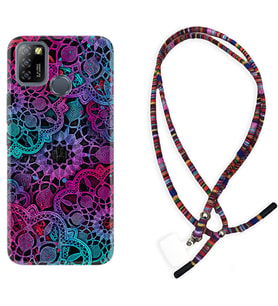 INFINIX Smart 4 5 6 Zero 8 S5 Pro Kılıf Boyun Asklı Rasta Silikon Colurful Mandala 1667