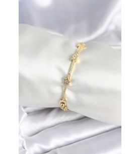 Pirinç Gold Renk Halley Yıldız Model Kadın Bileklik 5886 - LOHO7260-9071