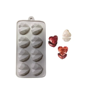 Silikon Çikolata Kalıbı Elmas Kalp 4x4 Cm