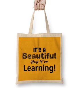 Teacher Gift-Learning Inspire-Science Student School-Inspirational KIDS WOMEN Men Bez Çanta Uzun Saplı