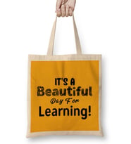 Teacher Gift-Learning Inspire-Science Student School-Inspirational KIDS WOMEN Men Bez Çanta Uzun Saplı