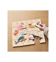 Renkli Kuşlar Tasarımlı 24 Parça Ahşap Çocuk Puzzle MPK0304