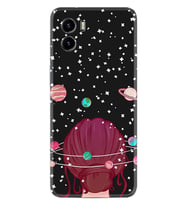 Vivo Y15S Y32 Y33S Y51 Y53S Kılıf Desemli Silikon Space Woman 1311
