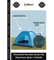 Özel Üretim Kamp Katlanabilir Anti UV Otomatik Havada Açılan Su Geçirmez Çadır 4 Kişilik