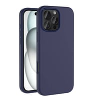 Apple iPhone 16 Pro Uyumlu Kılıf M-safe Şarj Özellikli Sıvı Teknolojili Silinebilir Sert Zore Kivi Kapak (Lacivert)
