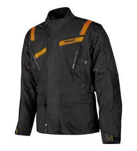 Stelvio 5217 Motosiklet Montu 4 Mevsim Uzun 600-D Dayanıklı Kumaş Motorcu Mont Siyah-Turuncu