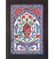 Armada Çini 40x60 Cm ED 507 Kırmızı Göbekli El dekoru Çini Pano