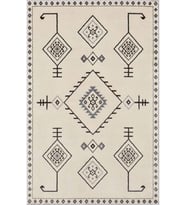 Eliana Home Baskılı, Yıkanabilir Kaymaz Taban Salon Halısı LNA0741 100x150 cm (Bej)