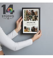 Stüdyo 14 Kişiye Özel 6 Fotoğraflı Çerçeveli Tablo – Fotoğraf , İsim ve Mesaj Özelleştirmeli Dekoratif Hediye
