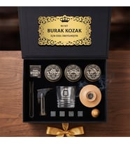 Viski Tütsüleme Seti Erkek Hediye Seti Kişiye Özel Viski Bardağı Özel Kutulu Kit