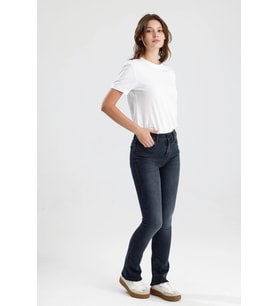 Yeni Sezon Boot Fit Kesim Monica24 Gri Denim Yumuşak Doku Sade Şık Kadın Jean Pantolon