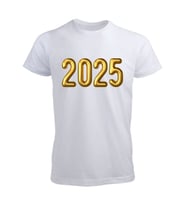 2025 Yazılı Tişört (Düz Beyaz)