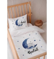 %100 Pamuk Saten Isme Özel 100x150 Bebek Yatak Nevresim Seti