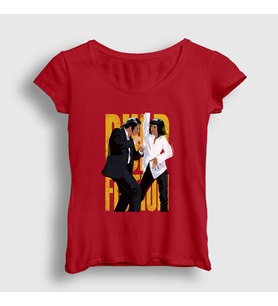 Presmono Kadın Kırmızı Dance V2 Film Pulp Fiction T-Shirt 248952tt