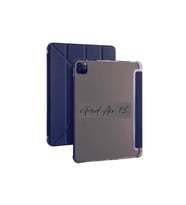 iPad Air 13 inç M2 Çipli Uyumlu Kalem Bölmeli Akıllı Trifolding Tablet Kılıfı (Lacivert)