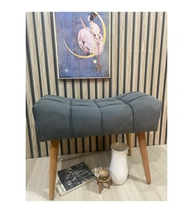 Antrasit Gri Ahşap Ayaklı Spor Puf Modern Tasarım