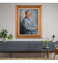 Altın Varaklı Çerçeveli Paspartulu Atatürk Tablo TR0723 (Gold)
