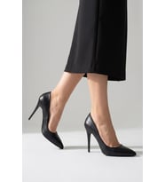 Celira Siyah Cilt Topuklu 10 Cm Kadın Stiletto Ayakkabı