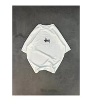Unisex Bisiklet Yaka Baskılı Oversize T-Shirt - Beyaz